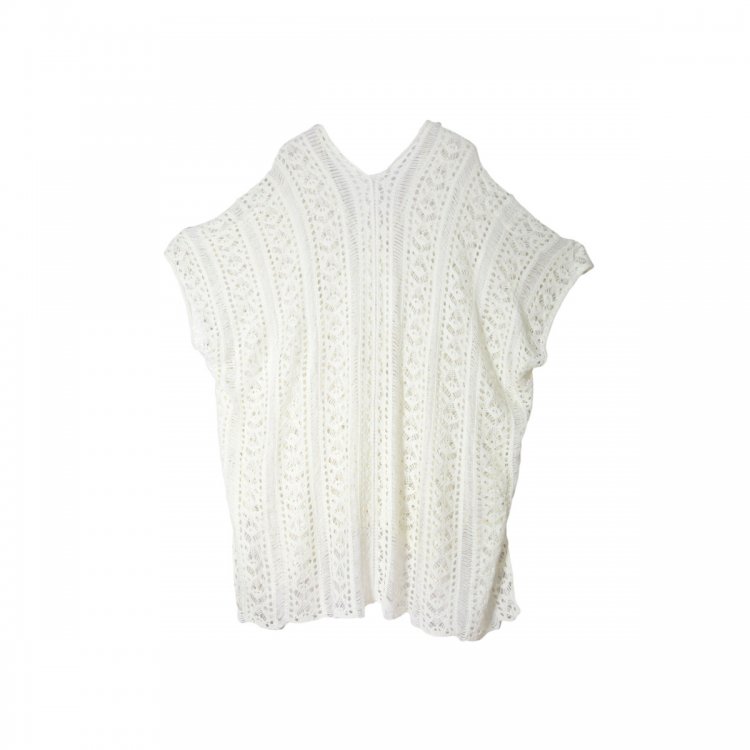 White Crochet Knitted Tassel Tie Kimono Beachwear