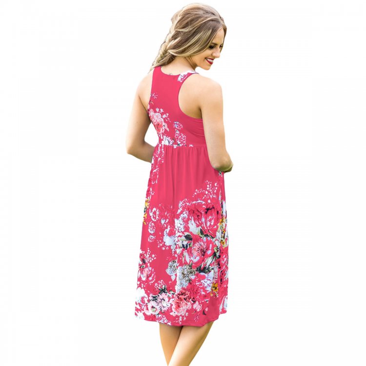 Fall in Love with Floral Print Boho Dress in Rosy