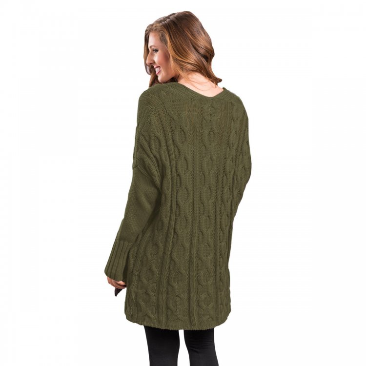 Army Green Oversized Cozy up Knit Sweater