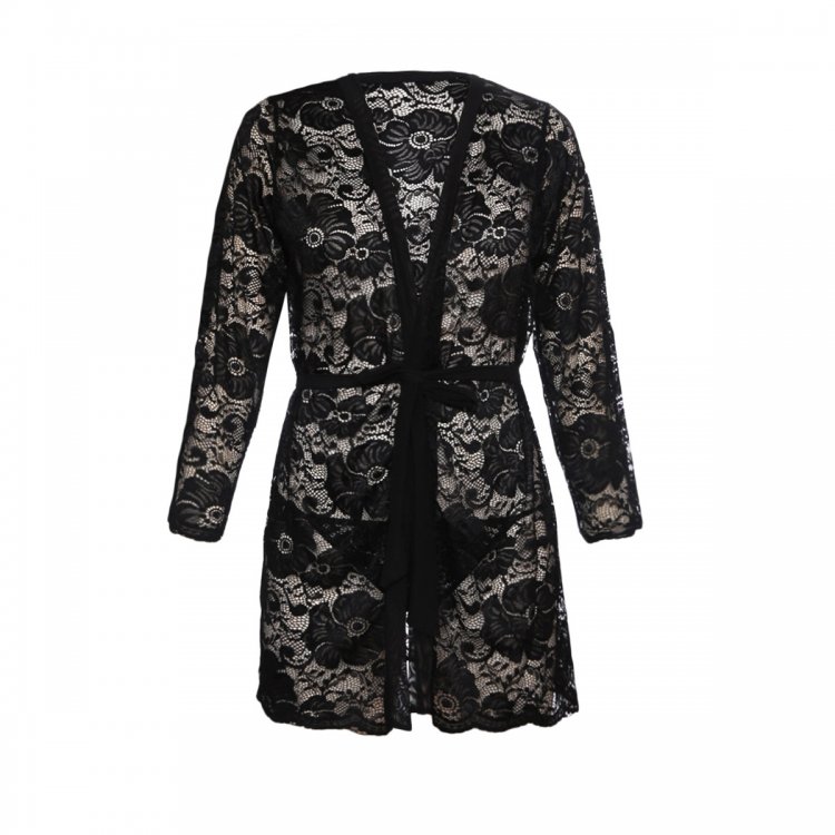 Black Luxurious Lace Robe