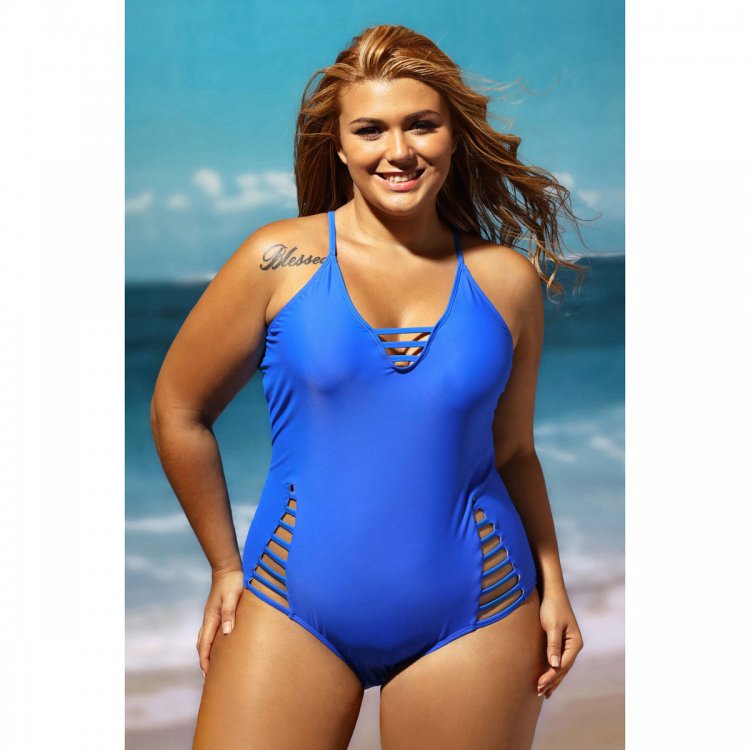 Plus Size Cut out One-piece Swimsuit
