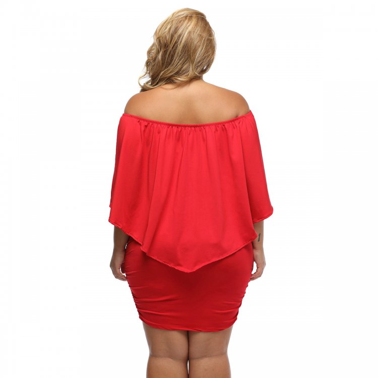 Plus Size Multiple Dressing Layered Red Mini Dress