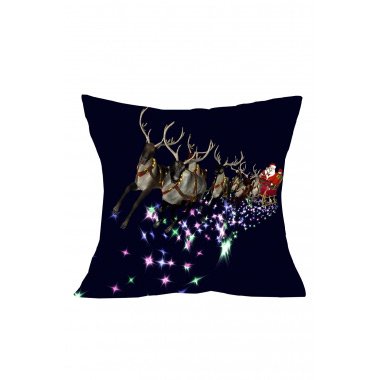 Christmas Santa Flying Navy Cushion Pillow Cover