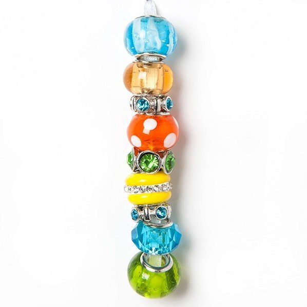 Fashion strung beads, bright multi 9PC