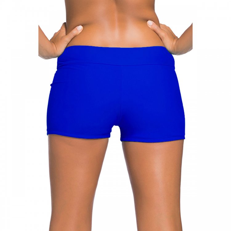 Royal Blue Wide Waistband Swimsuit Bottom Shorts