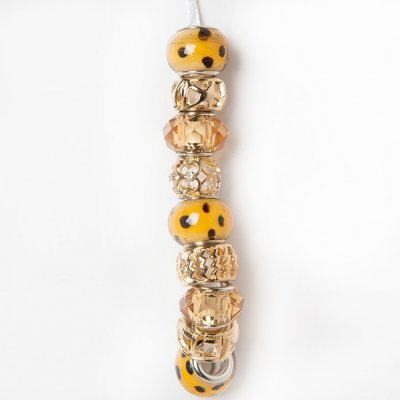 Trend strung beads, Cheetah- 9PC