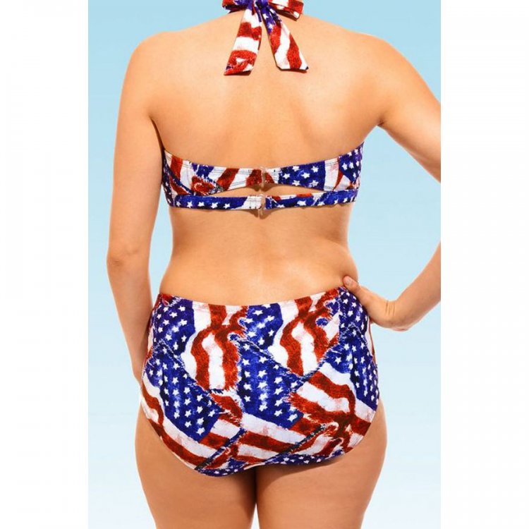Vintage American Starlet Halter High Waist Bikini Swimsuit