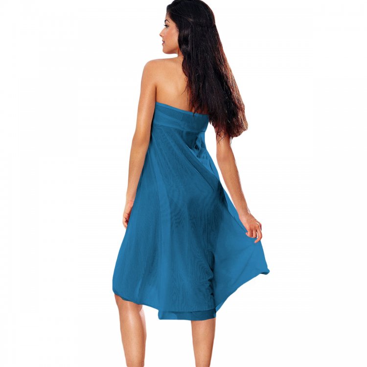 Blue Convertible Beach Dress Cover Up