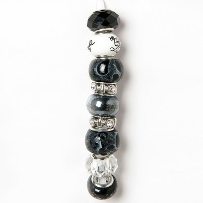 Trend strung beads, black, 9PC