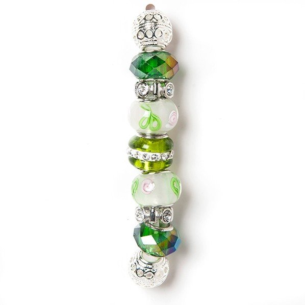Trend strung beads, green, 9PC