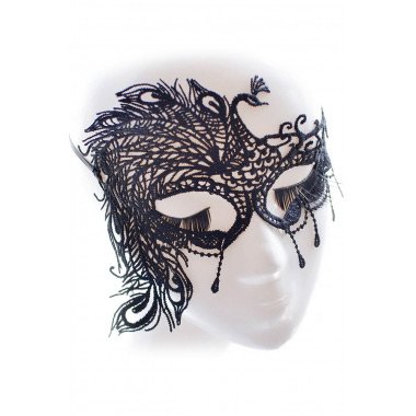 Black Peacock Lace Masquerade Party Mask