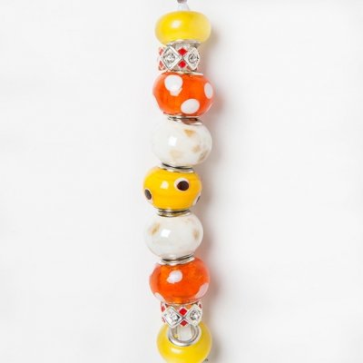 Trend strung beads, yellow-orange, 9PC