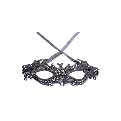 Black Metallic Lace Halloween Eye Mask