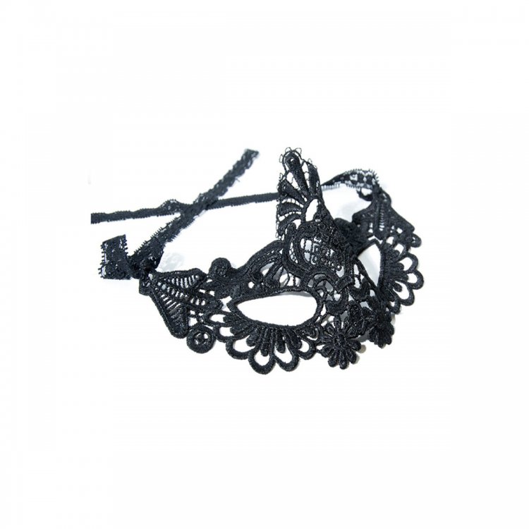 Black Thick Lace Crochet Party Mask