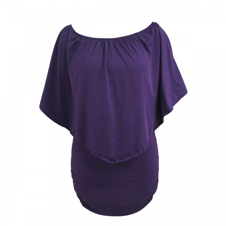 Plus Size Multiple Dressing Layered Purple Mini Dress
