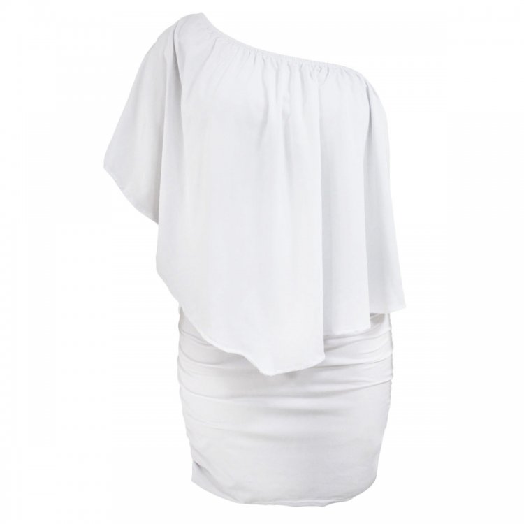 Plus Size Multiple Dressing Layered White Mini Dress