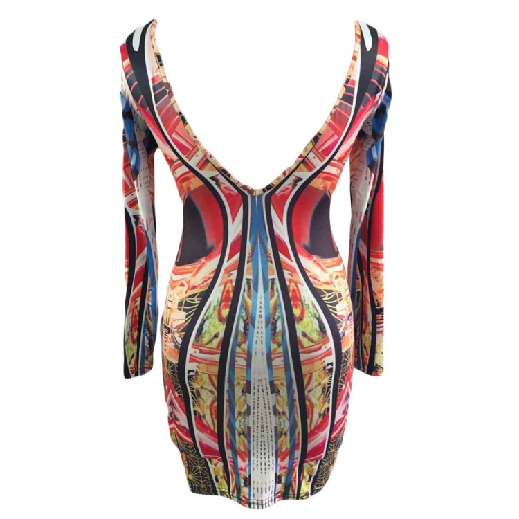 Paradise Luxe Multicolor Mirrored Illusion Print Dress