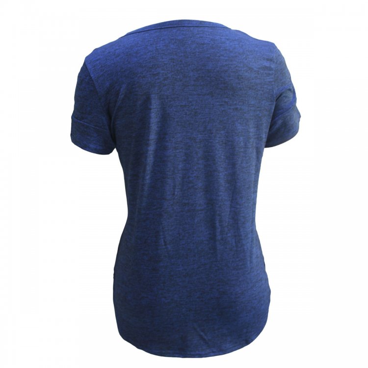 Blue Crisscross Detail Short Sleeve T-shirt