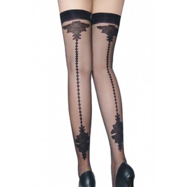 Stay-up Floral Pattern Sheer Stockings