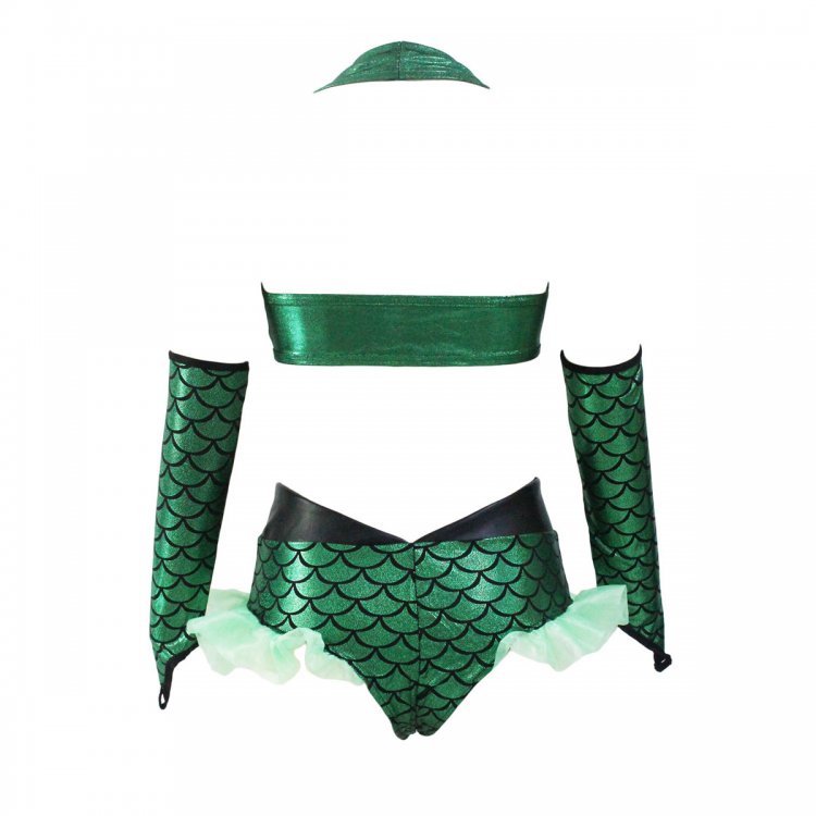 3pcs Green Mermaid Princess Costume