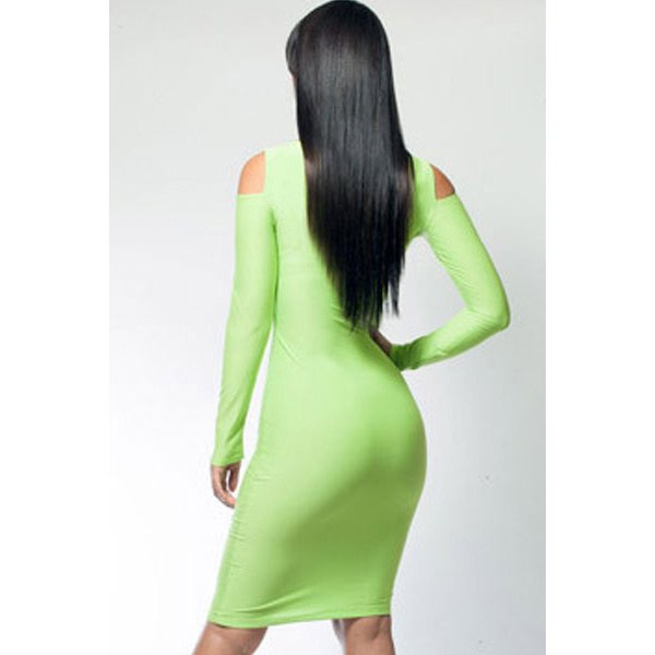 Sexy Bright Green Cut out Bodycon Dress