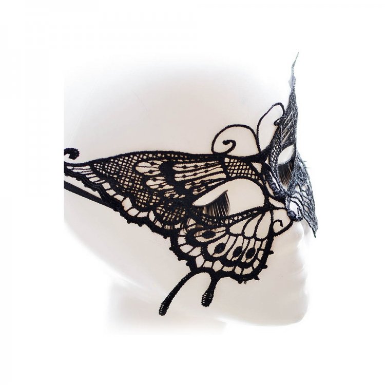 Black Lace Crochet Butterfly Party Mask