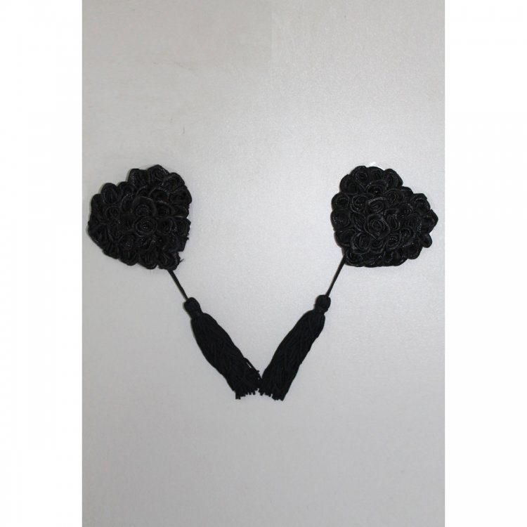 1 Pair Black Lucky Shape Pasties with Tassels