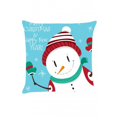 Christmas Snowman Greeting Pillow Cover