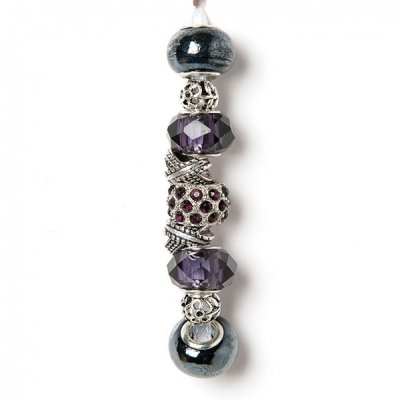 Trend strung beads, purple, 9PC