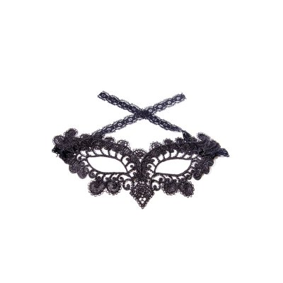Black Metallic Lace Masquerade Eye Mask