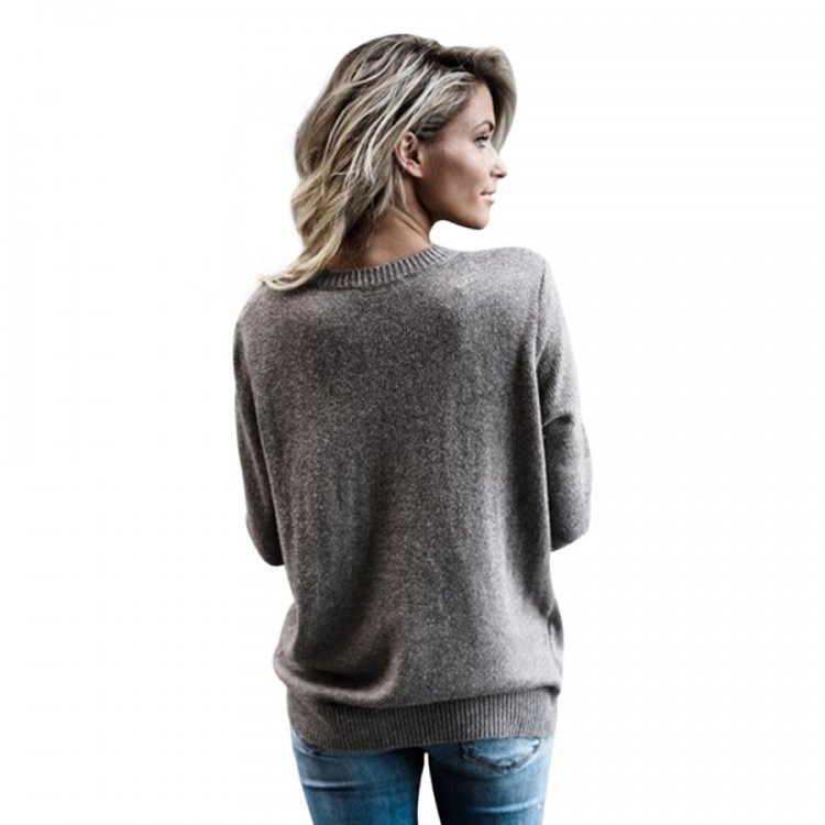 Gray West Coast Wrap Front Sweater
