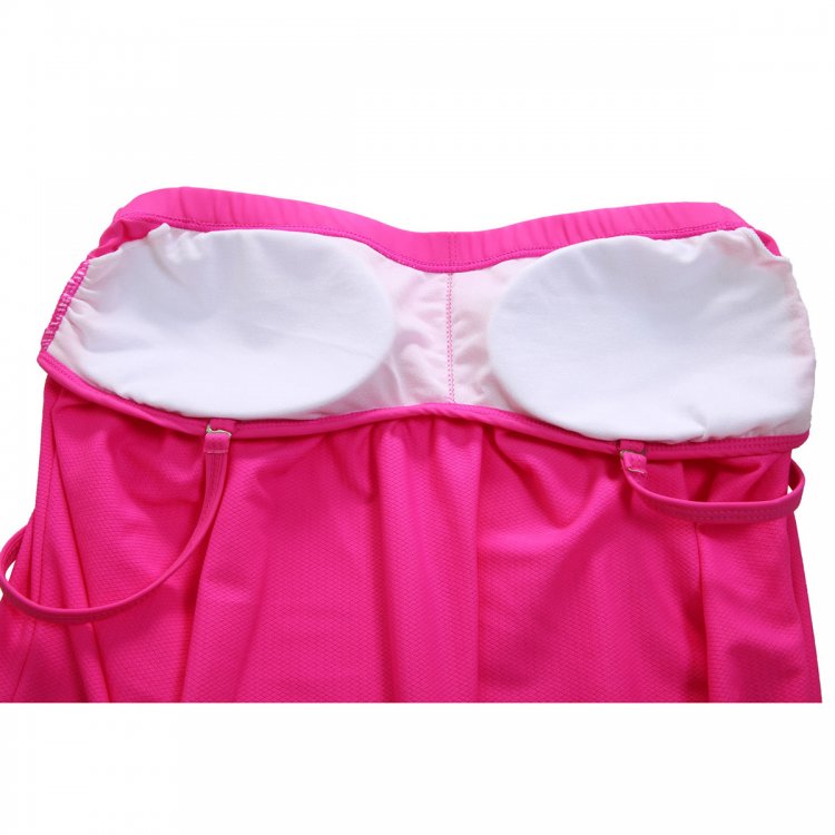 Pink 2pcs Bandeau Tankini Swimsuit