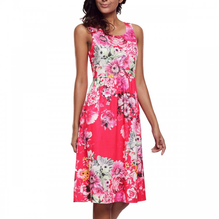 Fall in Love with Floral Print Boho Dress in Rosy