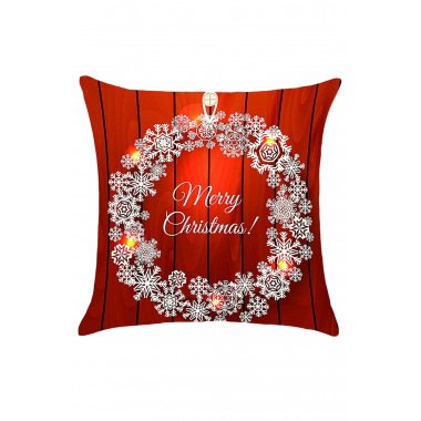 Christmas Snows Wreath Pattern Decorative Pillow Case