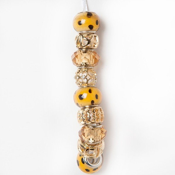 Trend strung beads, Cheetah- 9PC