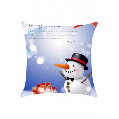 Christmas Snowman Pattern Throw Pillow Case