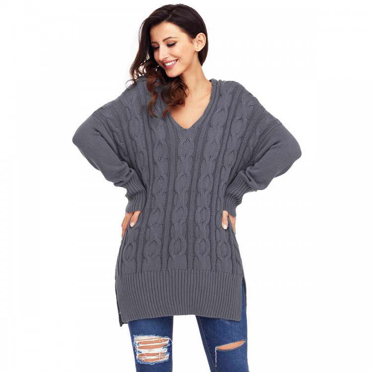 Gray Oversized Cozy up Knit Sweater