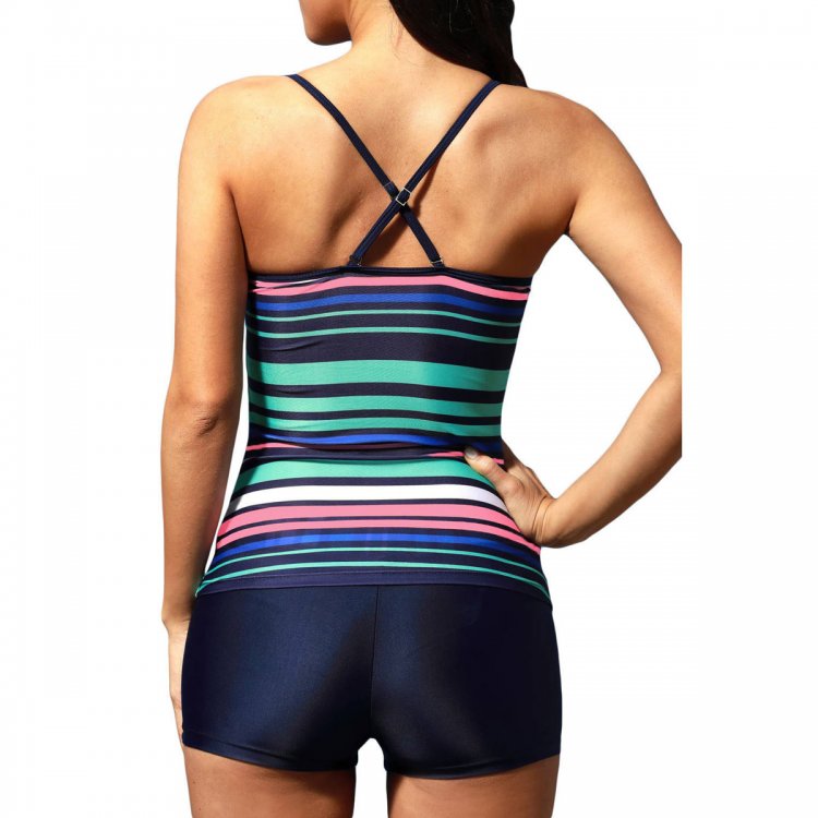 Rainbow Stripes Tankini Swimwear