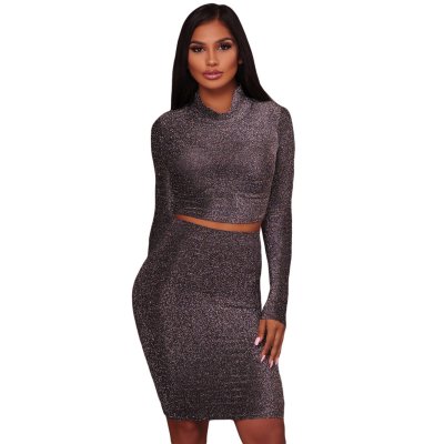 Black Silver Shimmer Two Piece Dress