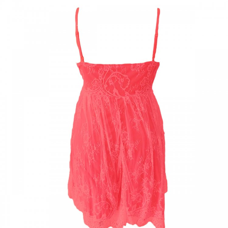 Red Big Girl Sweet Lace Skater Dress