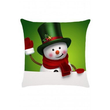 Welcome Christmas Digital Snowman Print Pillowcase