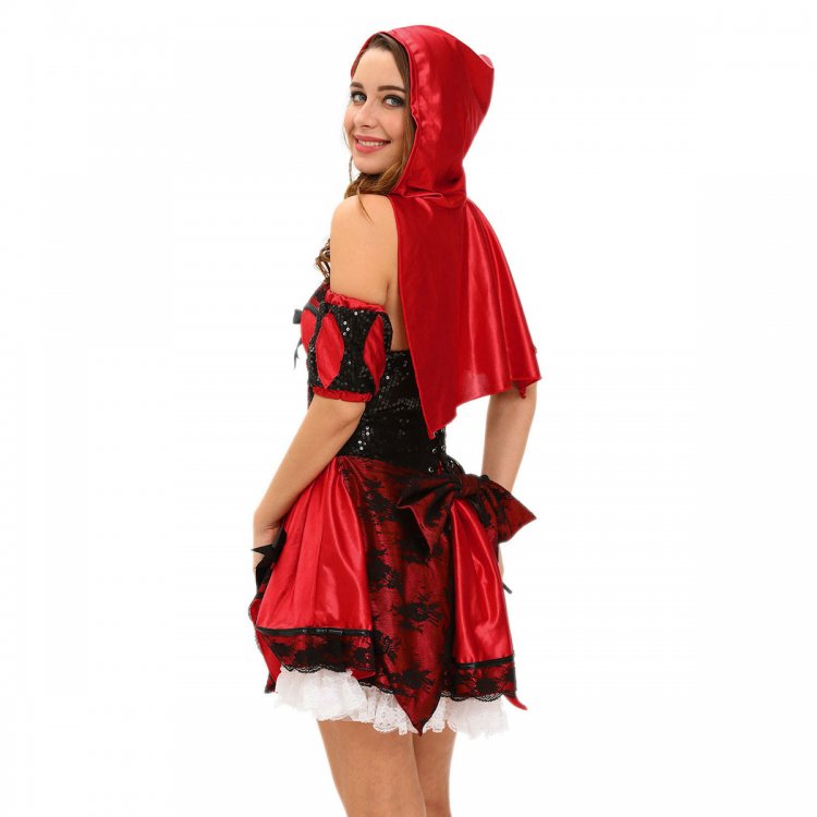 4pcs Miss Red Riding Hood Costume