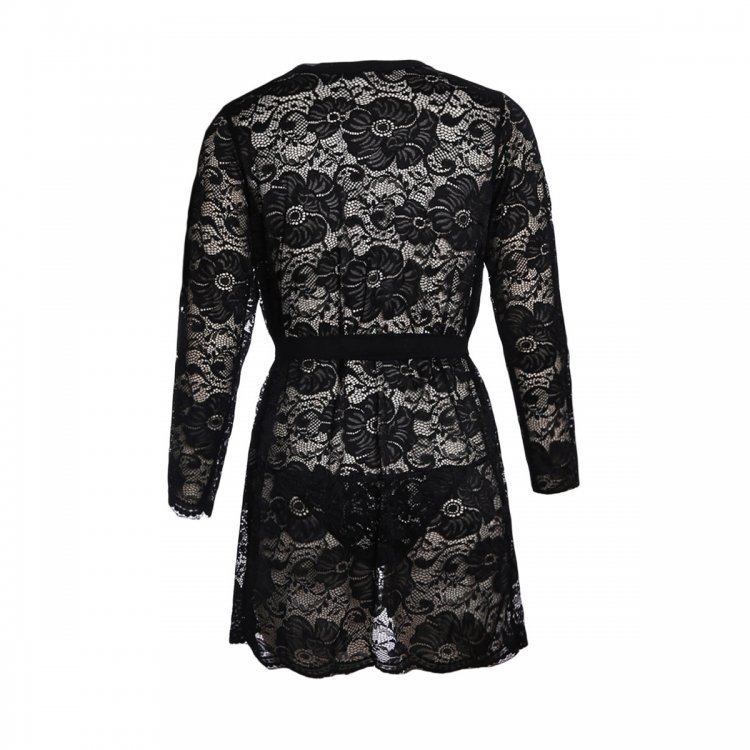 Black Luxurious Lace Robe