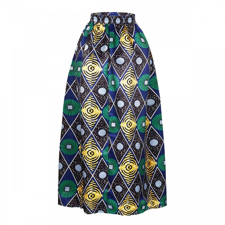 Chic Circle African Print Maxi Skirt