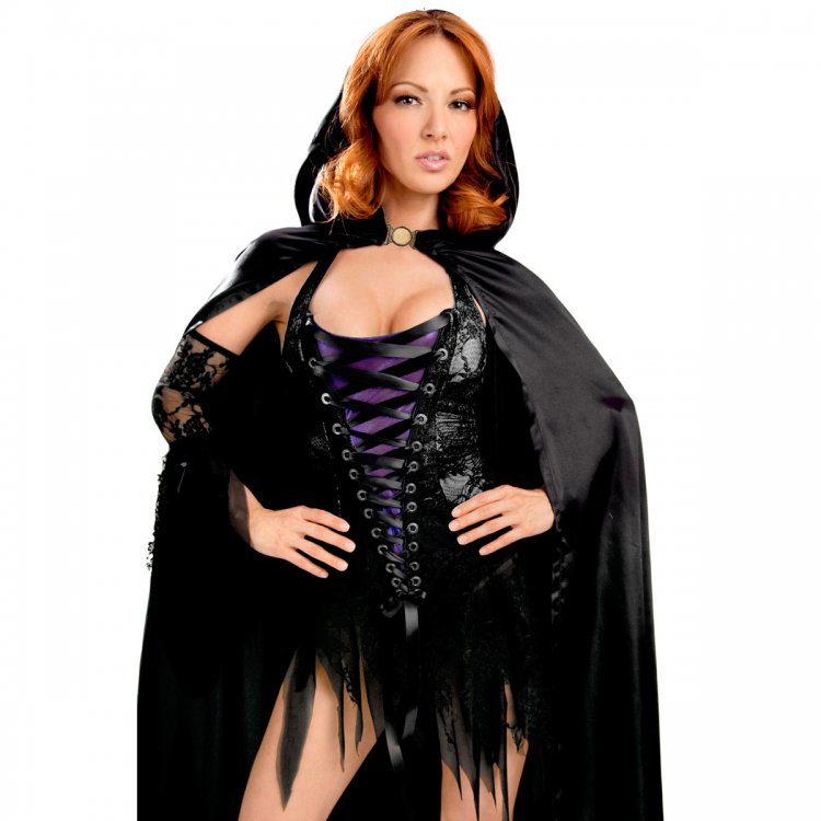 Vixen Vamp Party Dress with Cape and Sleeves