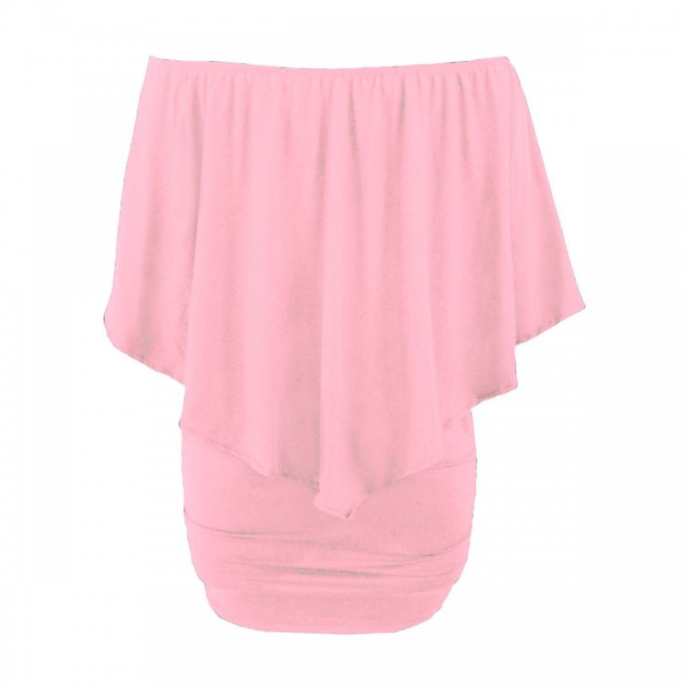 Plus Size Multiple Dressing Layered Pink Mini Dress