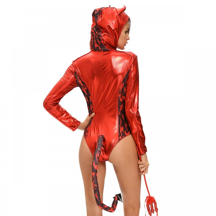 Red Hot Devilish Hooded Romper Costume
