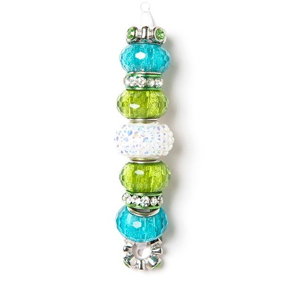 Fashion strung beads, turquoise green, 9PC
