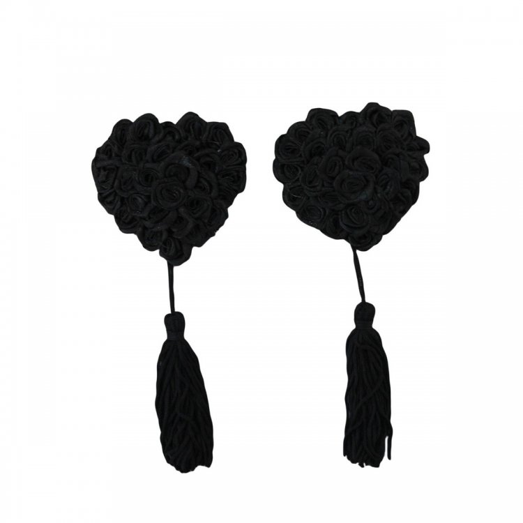 1 Pair Black Lucky Shape Pasties with Tassels