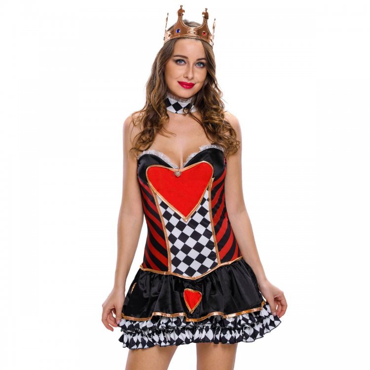 2pcs Sexy Queen of Hearts Cosplay Costume